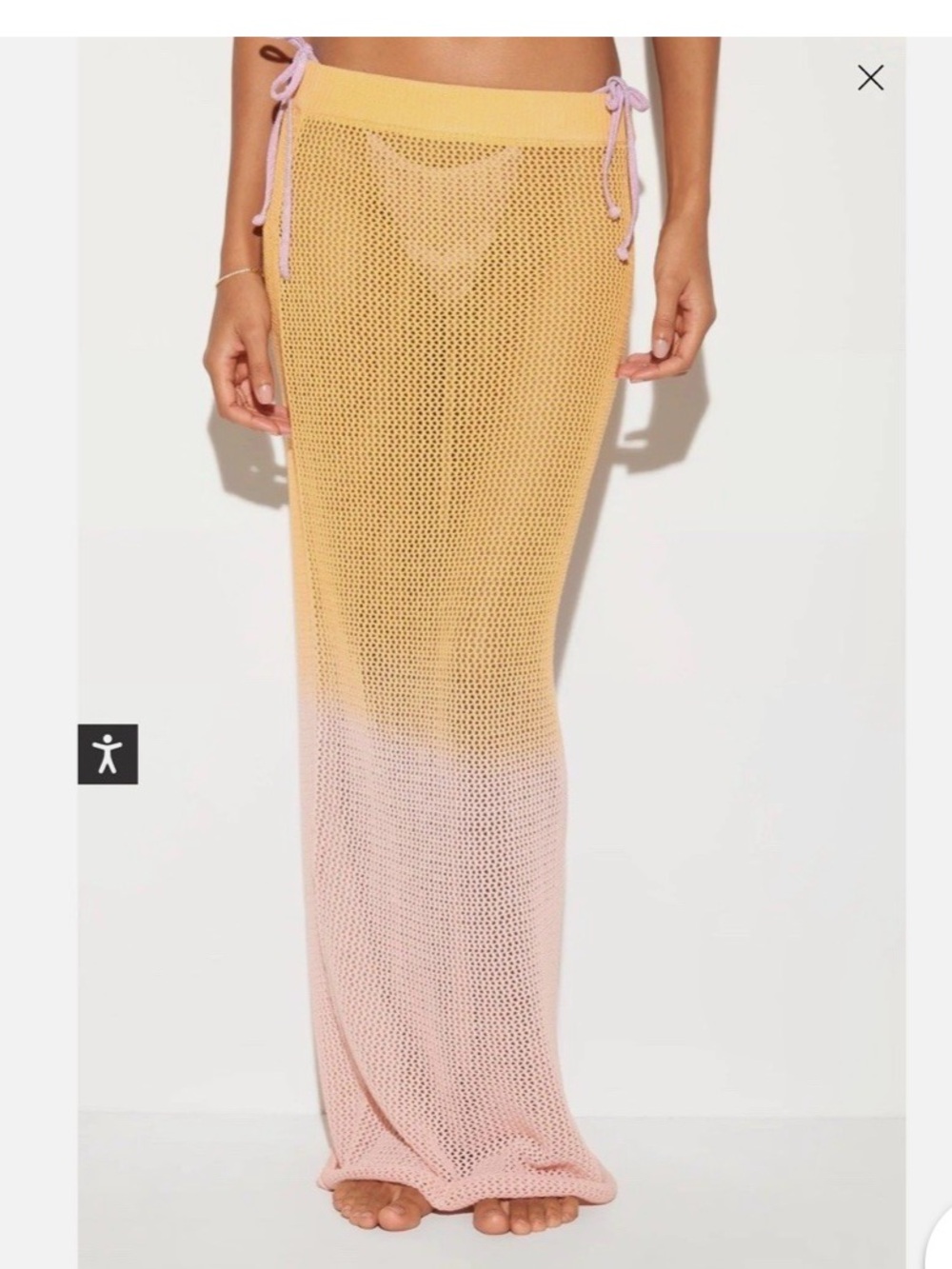 Spiritual Gangster Crochet Ombré Maxi Skirt Swim Coverup